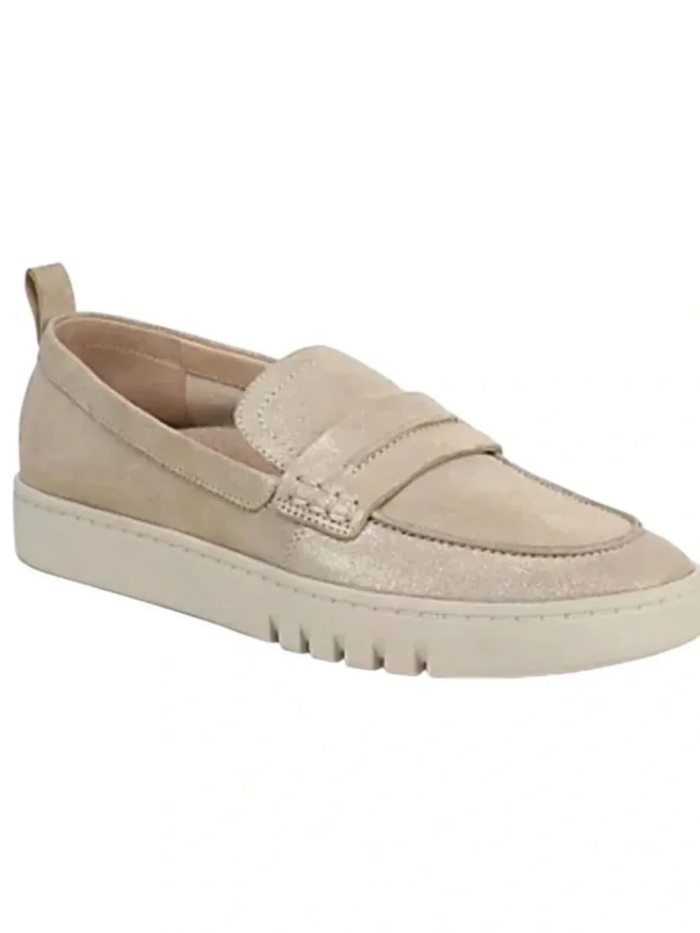 Vionic Uptown Loafer Gold Metallic Suede Slip-on Loafer Women's Size 6.5
